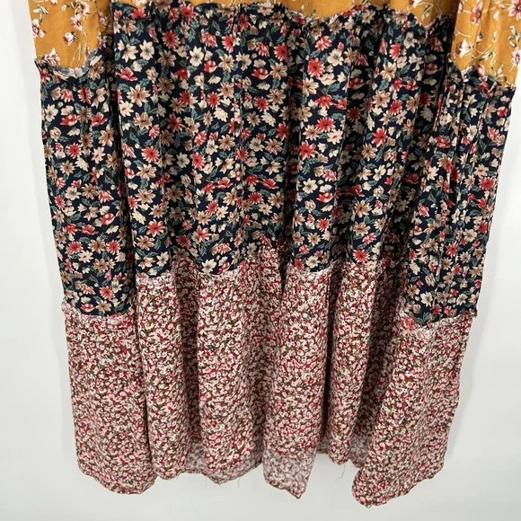 Natural Life Womens Collette Tiered Boho Maxi Dress Size L Cottagecore Prairie - Picture 5 of 12